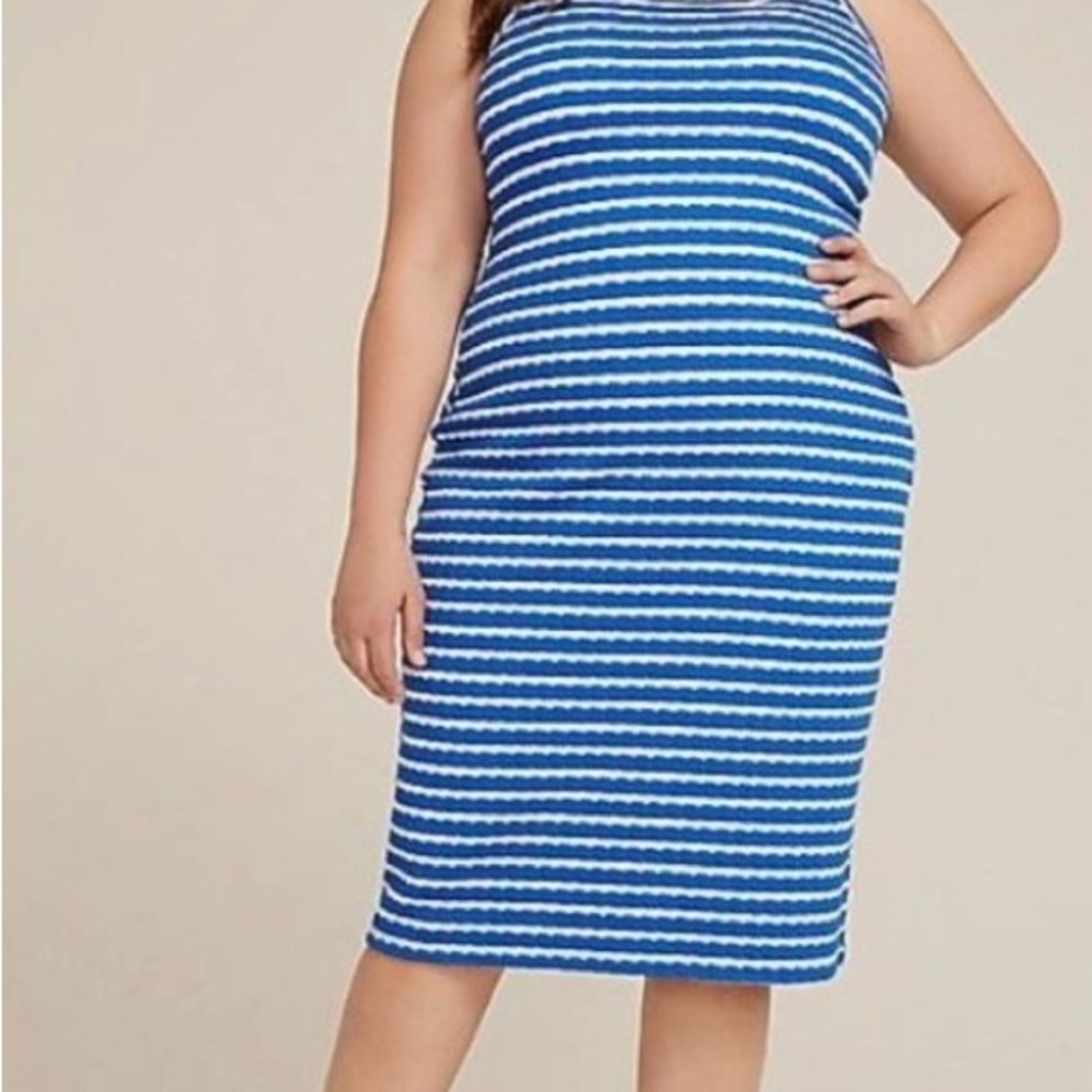Maurices Navy and White Textured Dress